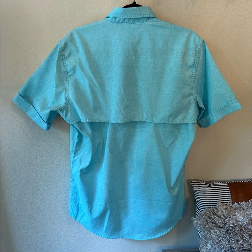 IZOD MENS SURFSIDE BEACH WOVEN SHORT SLEEVE BUTTON DOWN SHIRT SMALL NWOT - Picture 11 of 12